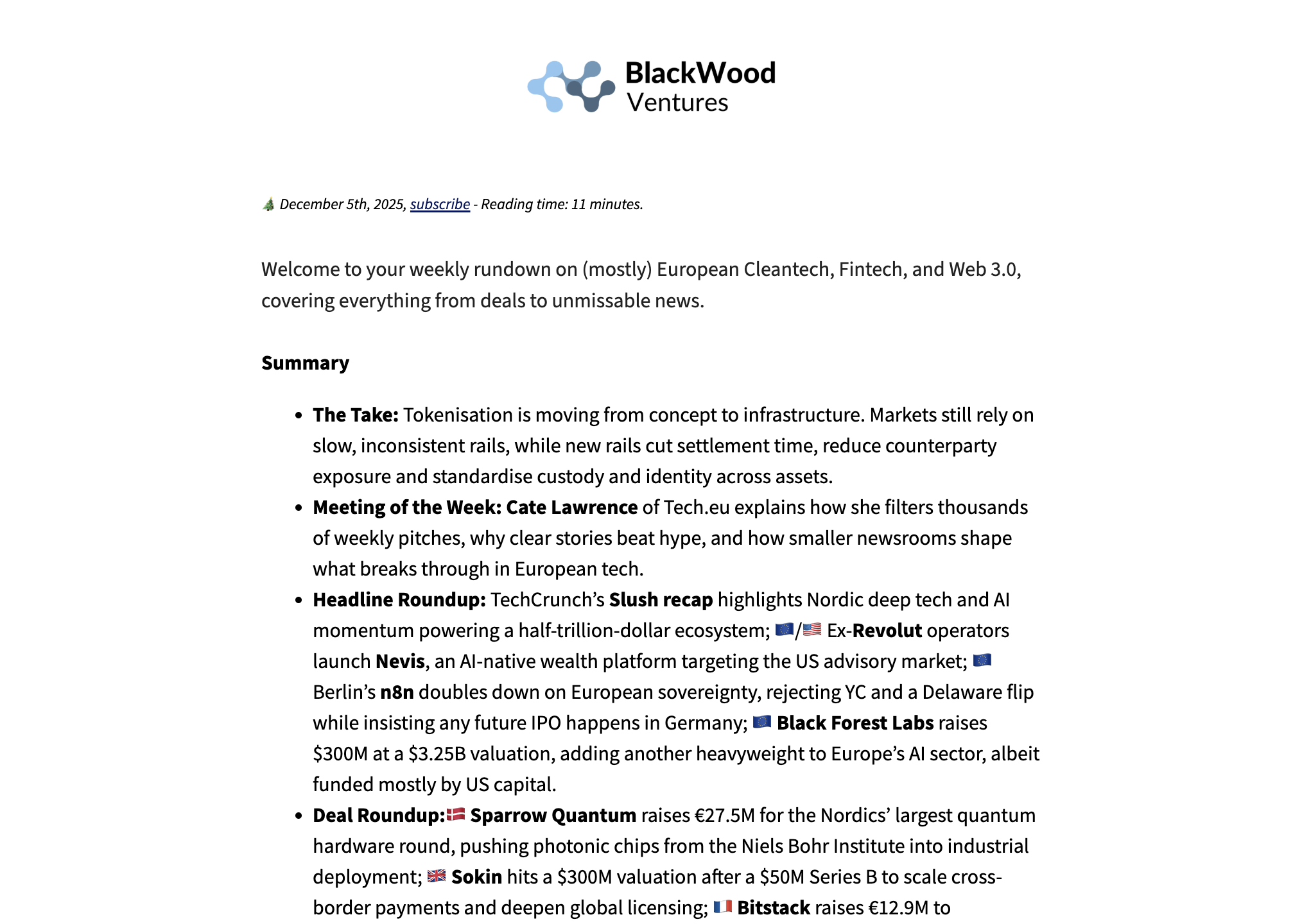 Week 49 - Industry Briefing